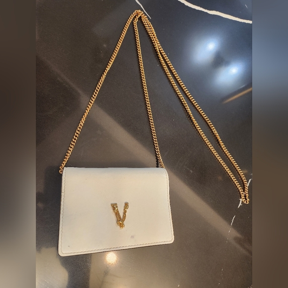 Authentic Versace!!!!! White and gold leather Versace mini bag - Picture 1 of 10